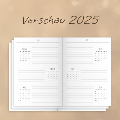 Vorschau für das Jahr 2025 als Einblick in den Jahresplaner "2024 gibt's noch mehr" von marly books in Kooperation mit Theresa Sophie